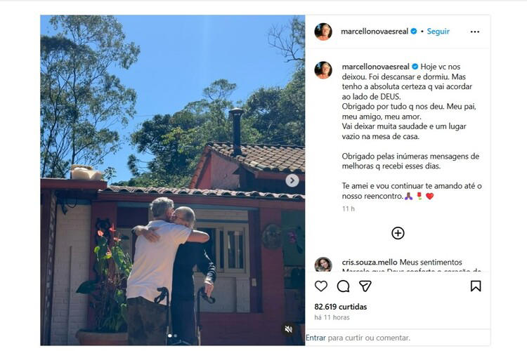 AA1E6zlC Luto: Marcello Novaes se despede do pai com homenagem comovente