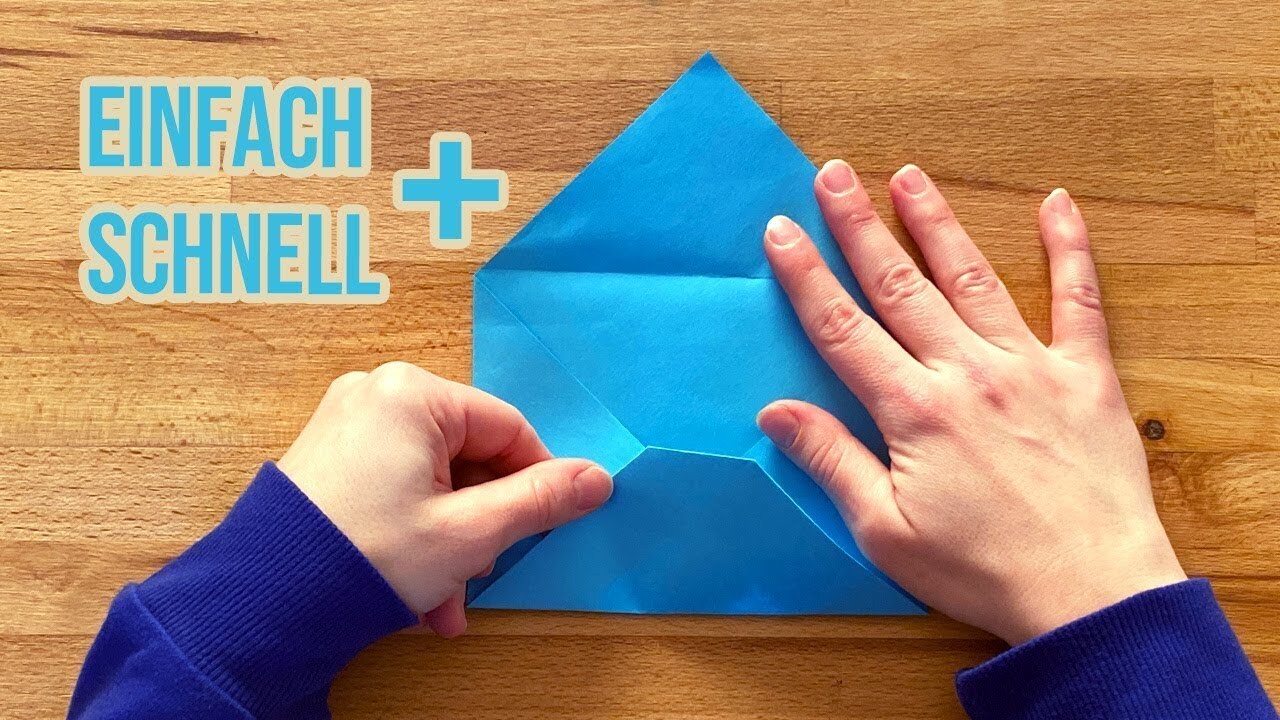  Briefumschlag aus A4 Papier basteln ohne Kleber, ohne Schere und Lineal Bildidee 