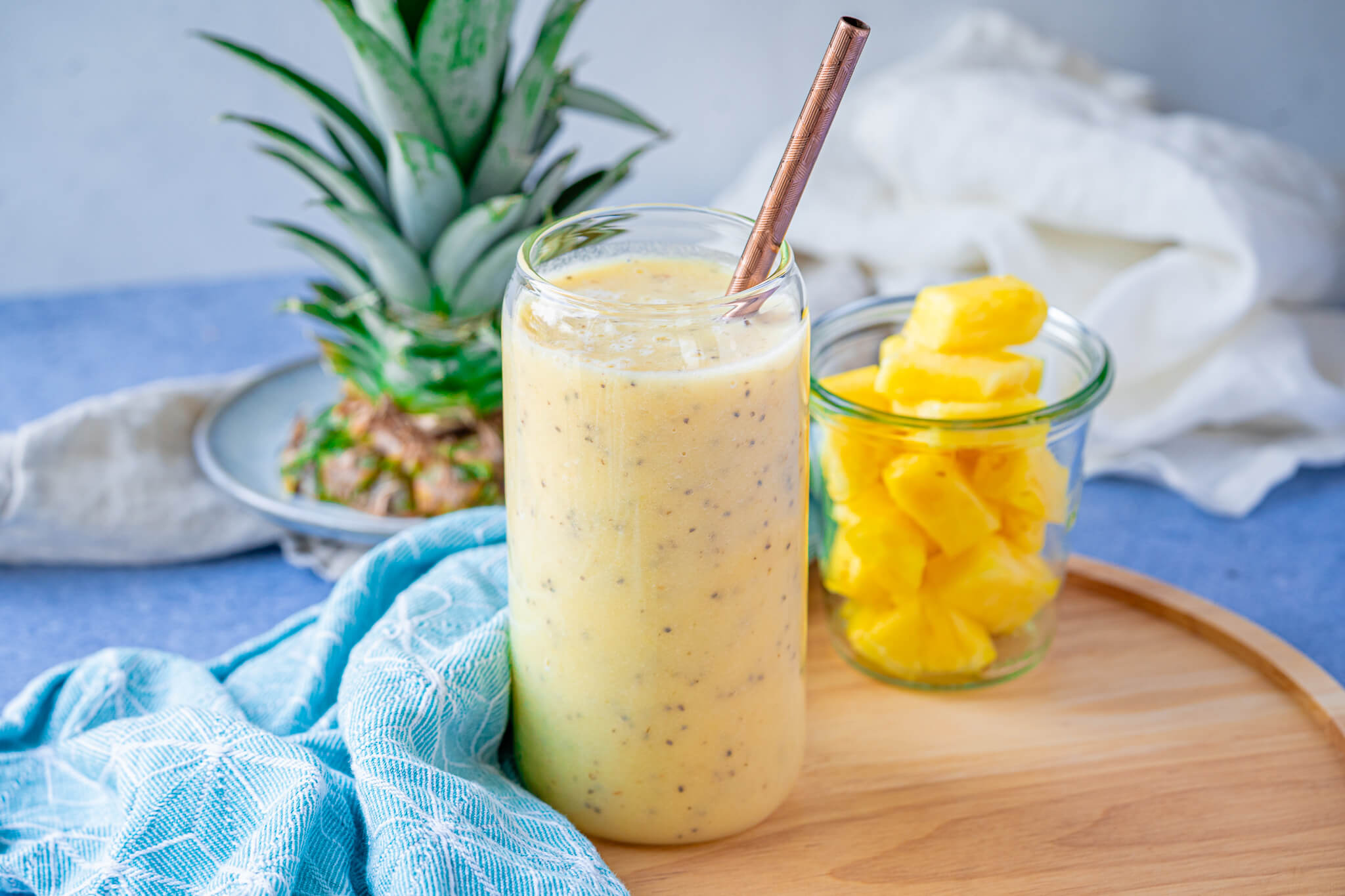 Ananas Smoothie mit Banane und Kokos - mega lecker