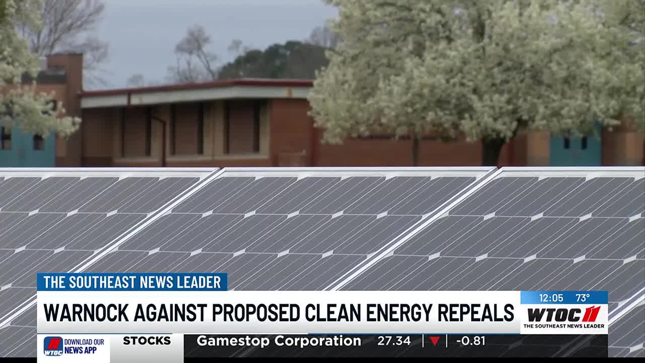 Senator Warnock pushes back against proposed repeal of clean energy tax ...