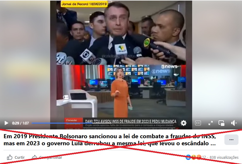 Captura de tela feita em 9 de maio de 2025 de uma publicação no Facebook