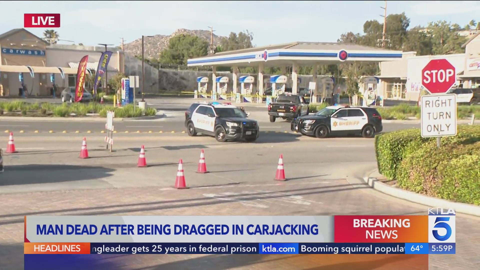 Man fatally dragged during carjacking in Norco