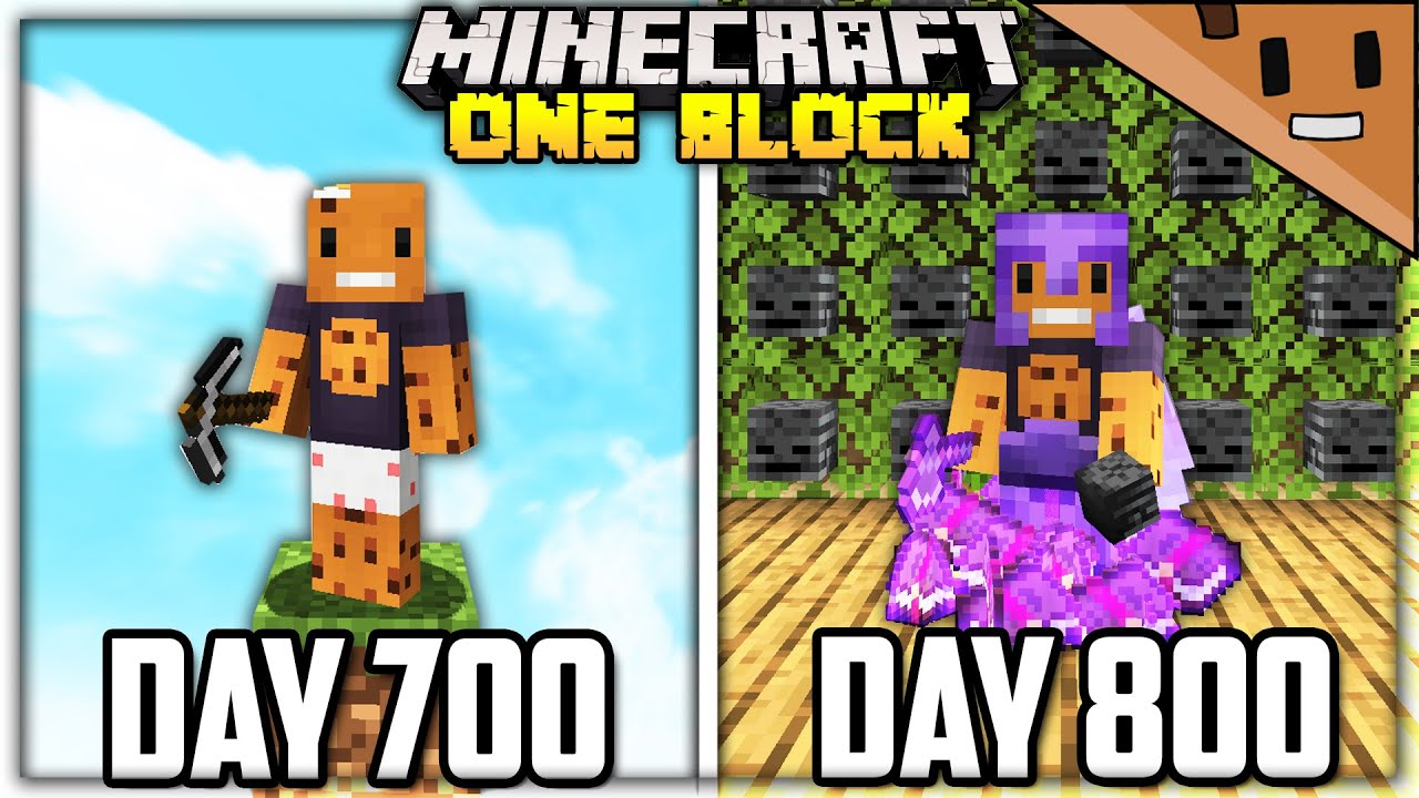 800 days on a single block in Minecraft