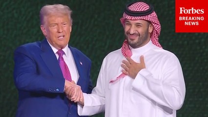 Trump And MBS Shake Hands As Village People's 'YMCA' Plays At Saudi-US