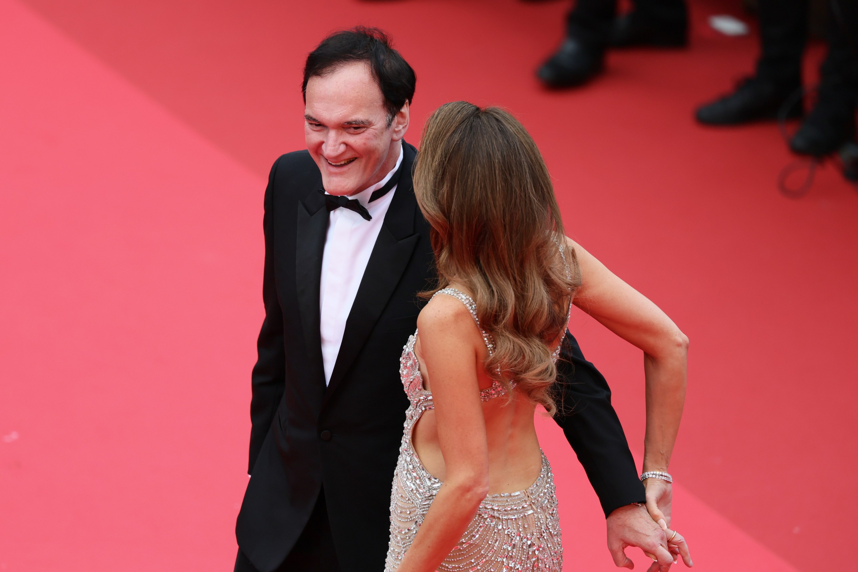 Quentin Tarantino and Daniella Tarantino attend the opening ceremony at the 78th Cannes Film Festival at Palais des Festivals on May 13, 2025.
