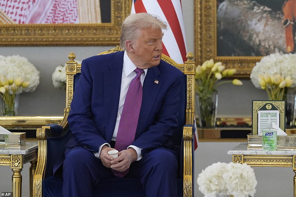 Trump sparks wild conspiracy theories by refusing coffee on Saudi trip