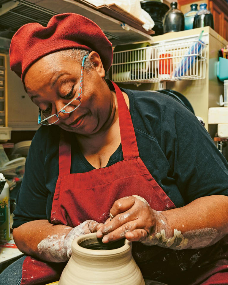 Earline Green an educator and a member of the Wilson Pottery Foundations board of directors Green helps promote the potters legacy by demonstrating their innovative 19th-century techniques DeSean McClinton-Holland