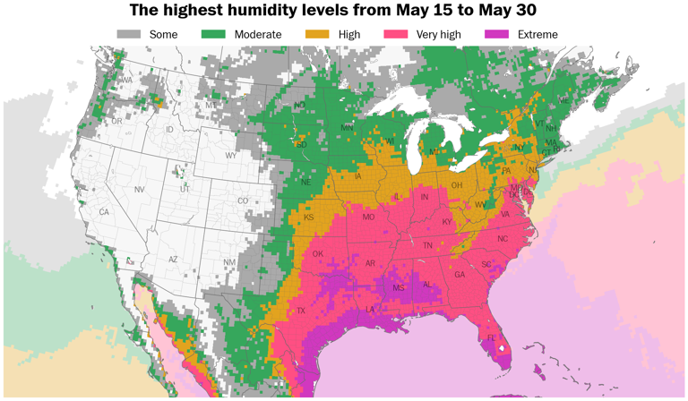 Maps show what a heat dome means for high temps, humidity, hurricane season