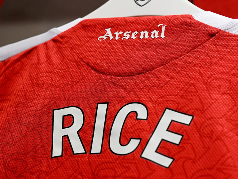 2025-26シーズン アーセナル ホームユニフォーム 41番 ライス l アーセナル 2025-26 ホームユニフォーム Rice 41 プリント