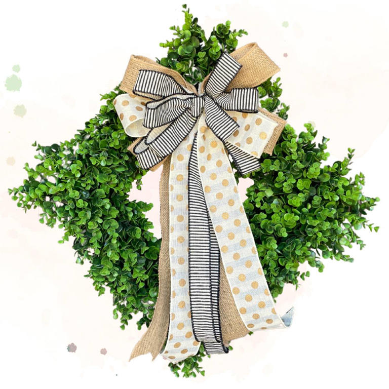 Make a bow with three yards of ribbon