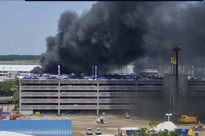 Panic as huge fire rages at Jacksonville Airport in Florida