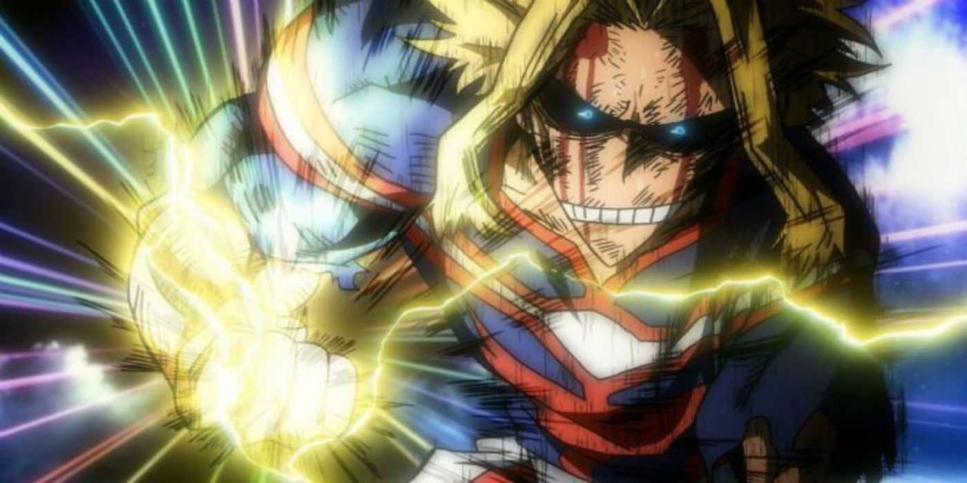 All Might using United States Of Smash in My Hero Academia.
