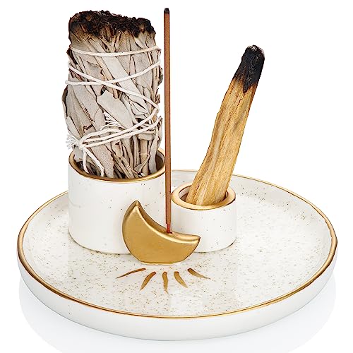 Zenbless Multifunction Incense and Candle Holder for Burning Sage, Palo Santo, Incense Sticks - 5.9