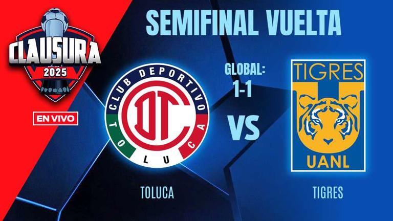 Toluca vs Tigres EN VIVO ONLINE Liga MX Clausura 2025 Semifinal de Vuelta