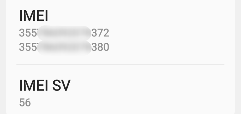 IMEI numbers on a dual-SIM LG Android phone