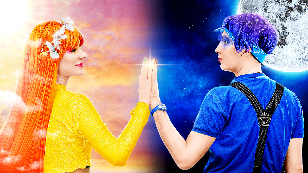 Day and Night Showdown: Sibling Rivalry in One Colored House Challenge