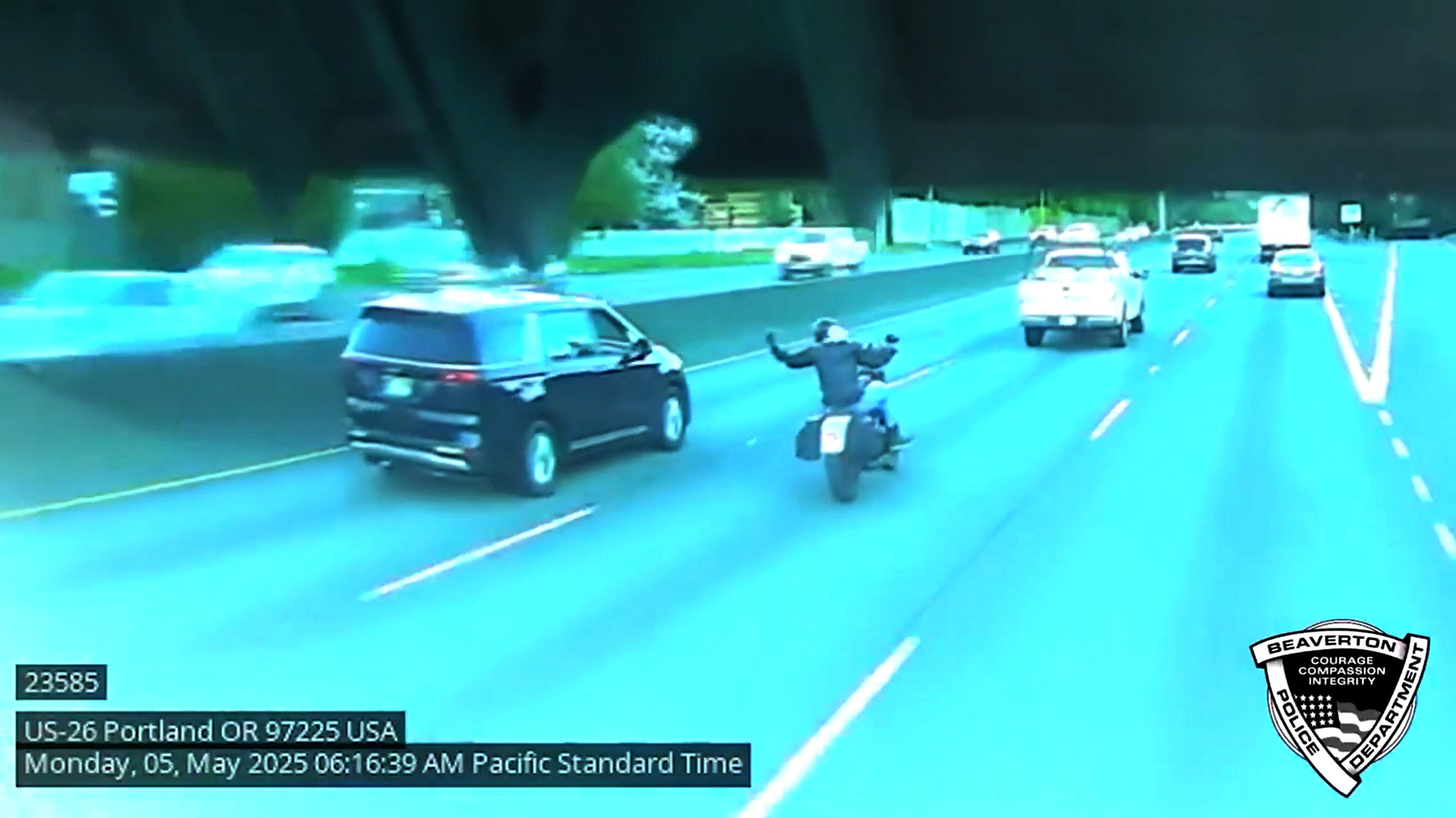 Minivan Rams Motorcyclist Off Road In Shocking HitandRun