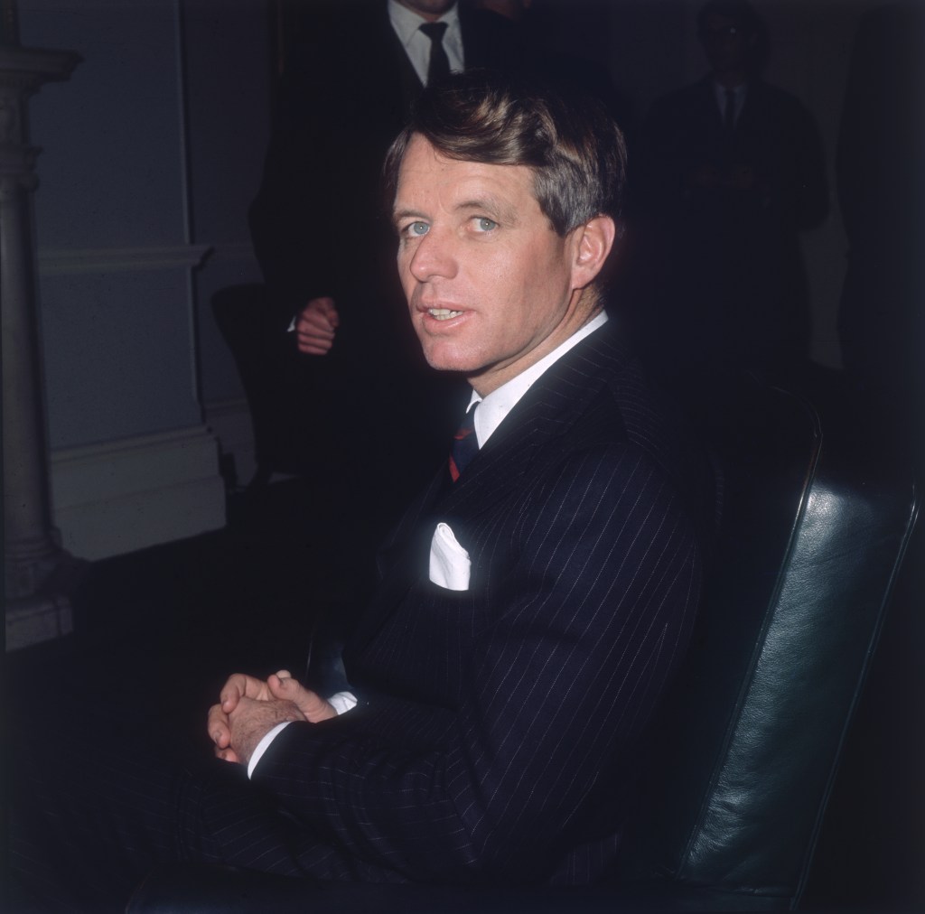 Senator Robert Kennedy during a visit to London, May 1967. Getty Images
