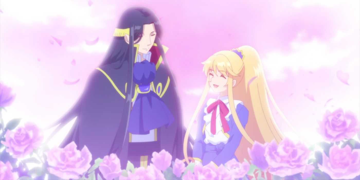 Claude and Aileen smiling together in I'm the Villainess, So I'm Taming the Final Boss.