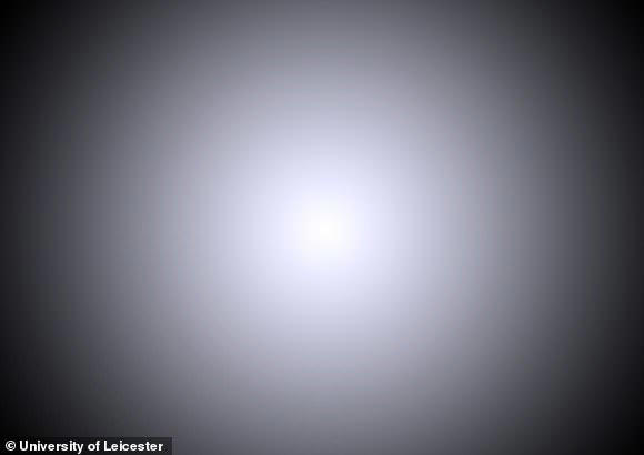 Scientists have calculated that this is what the view from a warp drive ship would look like. The glow is from the cosmic microwave background radiation, energy left over from the Big Bang, being shifted out of the microwave spectrum into visible wavelengths by the Doppler effect