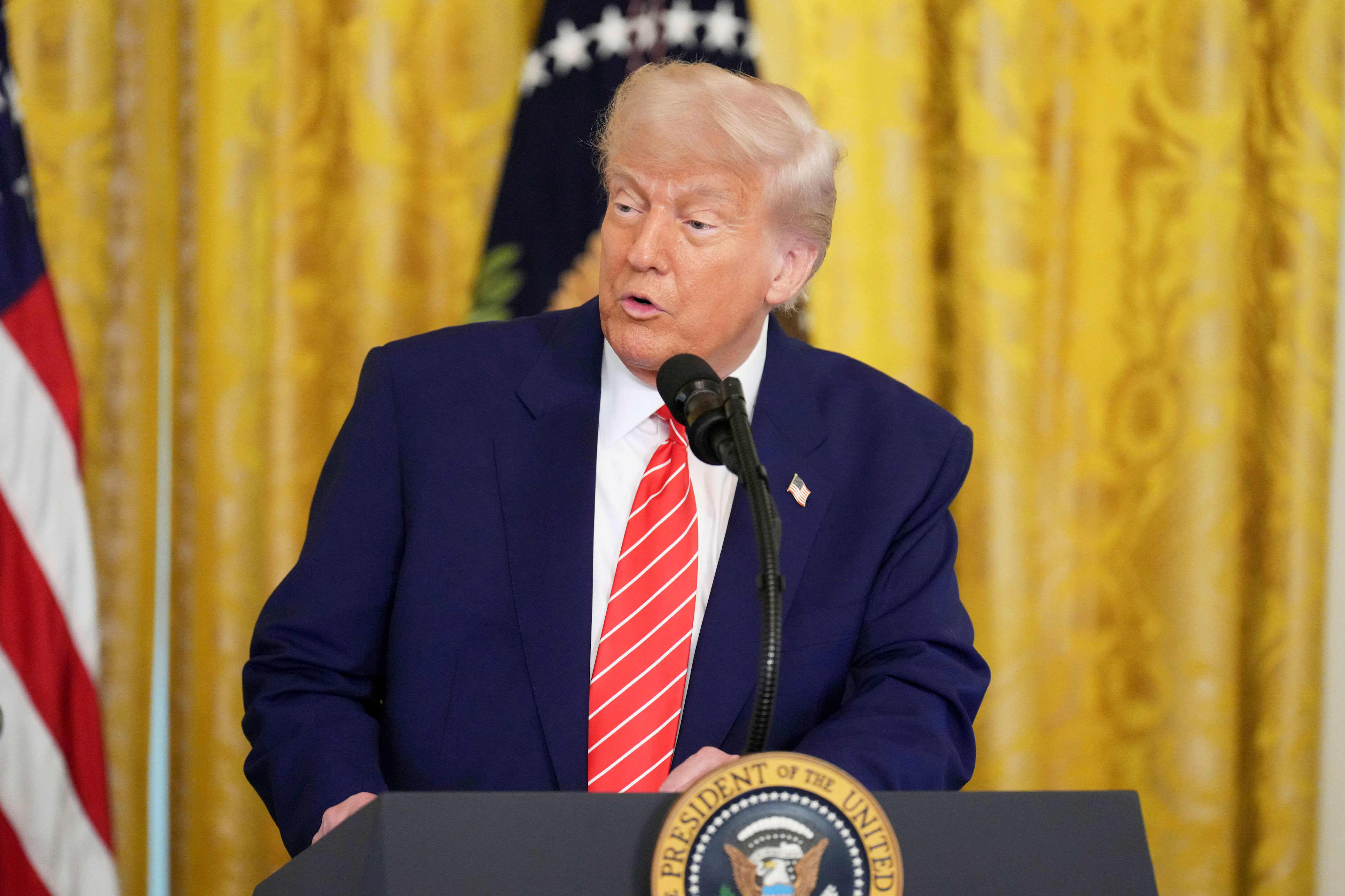 President Donald Trump in the East Room of the White House in Washington (Jacquelyn Martin/AP) (AP)