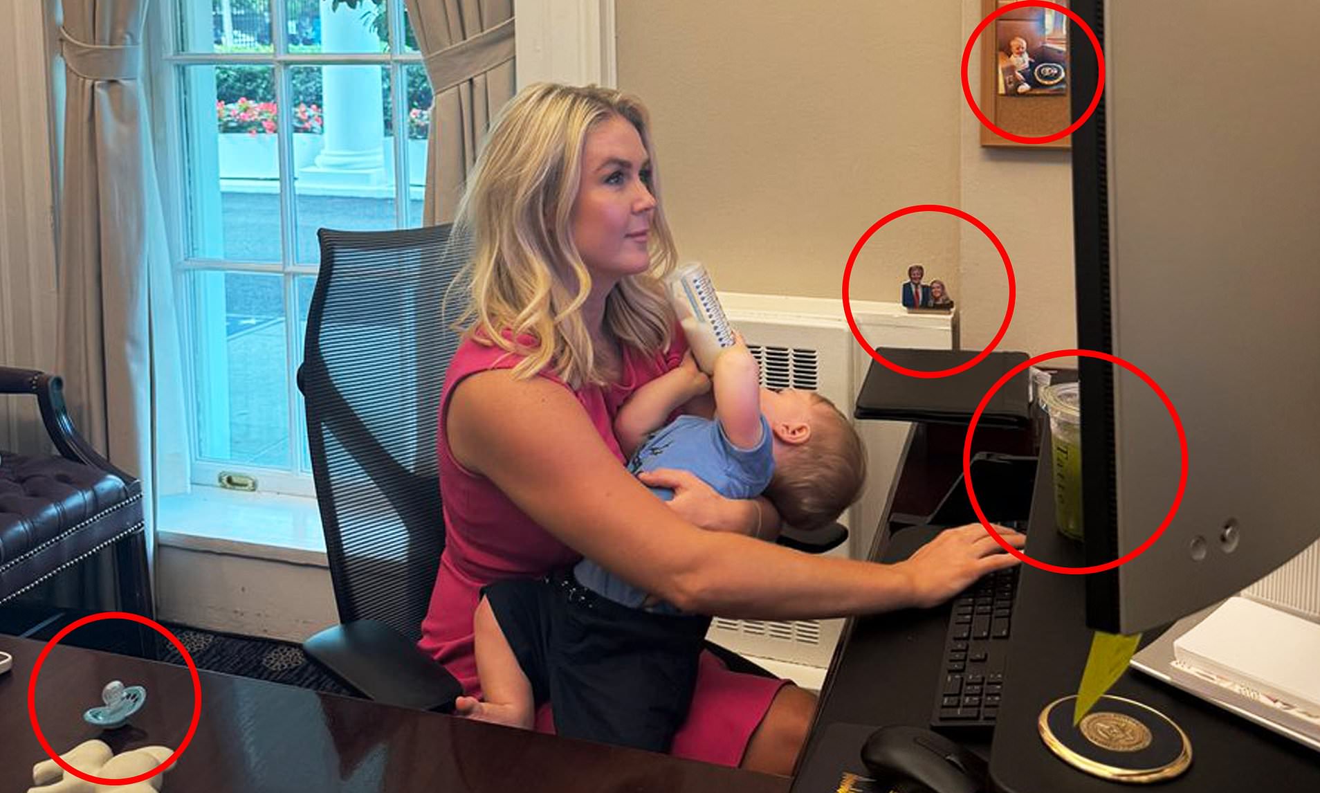 Karoline Leavitt's VERY MAGA office décor... and how she 'balances' being a  mom in the White House