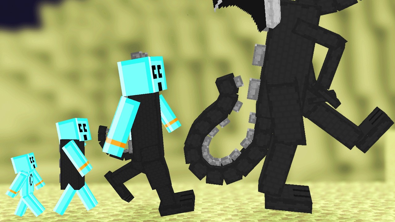 Evolving from a small creature into a massive Minecraft dragon