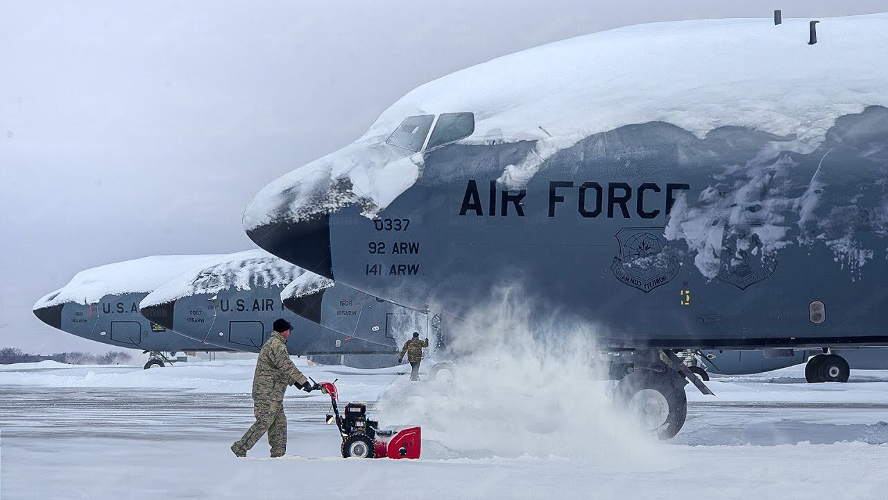 Exploring US Air Force Frozen Base with Massive Tanker Planes