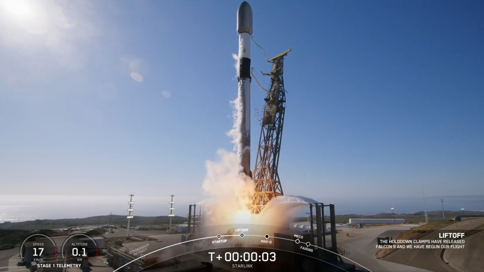 SpaceX Falcon 9 rocket launches Starlink satellites from California