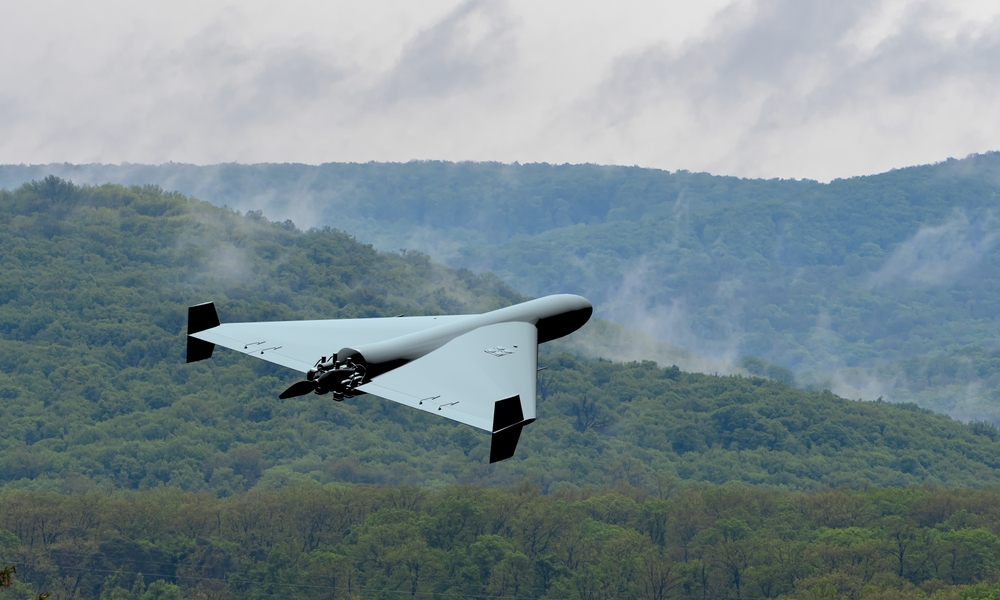 Romanian military drone being intercepted by NATO aircraft