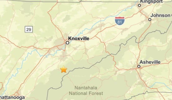 Biggest earthquake tennessee