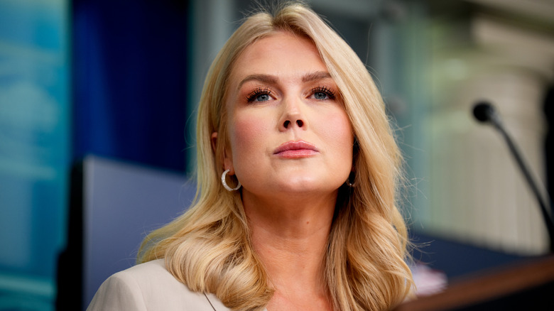 Karoline Leavitt looking up