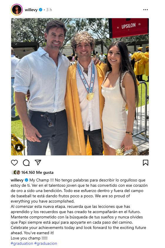 William Levy reaparece en la graduaci贸n de su hijo Christopher tras el William Levy reaparece en la graduaci贸n de su hijo Christopher tras el