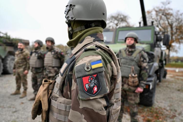 Un soldat de la brigade Anne de Kiev à Mourmelon-le-Grand (Marne), en novembre 2024.