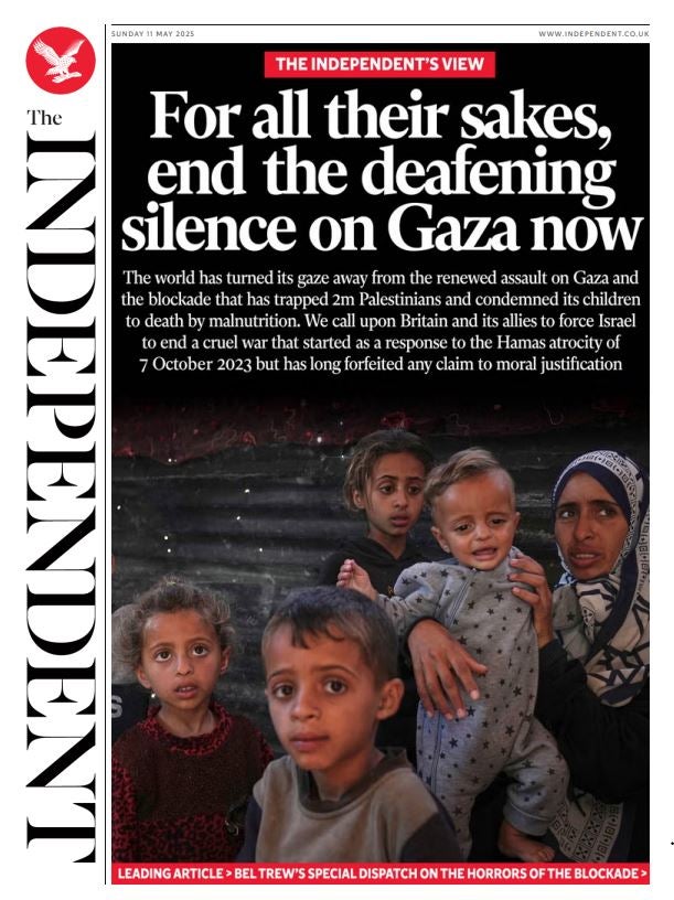 Independent front page 11 May 2025