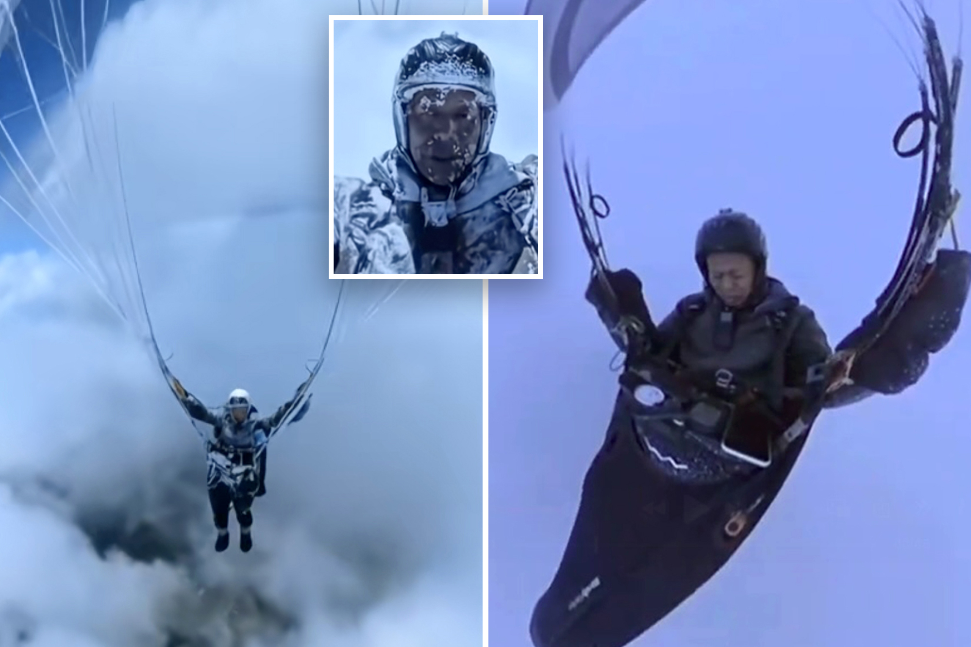 Paraglider sucked into cloud vortex, nearly freezes to death miles
