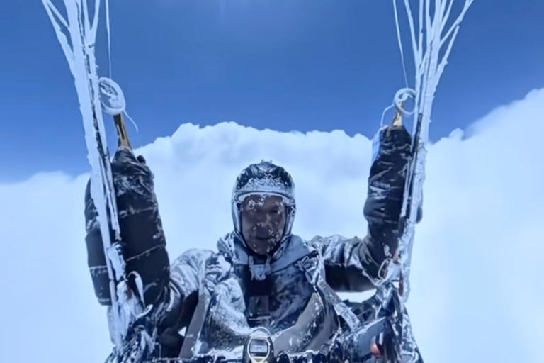 Paraglider sucked into cloud vortex, nearly freezes to death miles