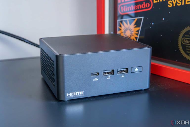 Close-up angled view of a Mini PC