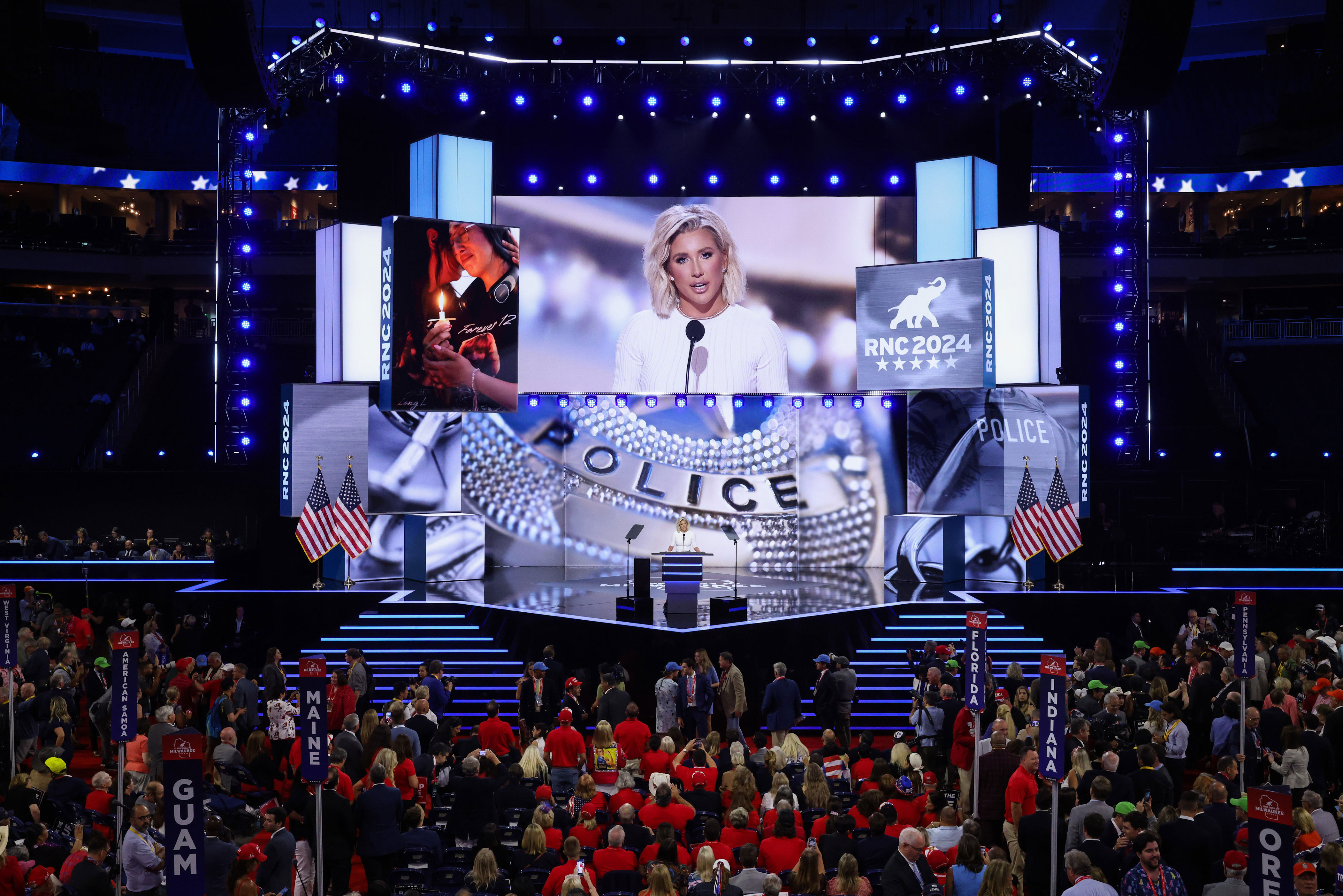 Savannah Chrisley spoke at the Republican National Convention in July, where she said that her parents were ‘persecuted’ for their political beliefs. (Getty Images)
