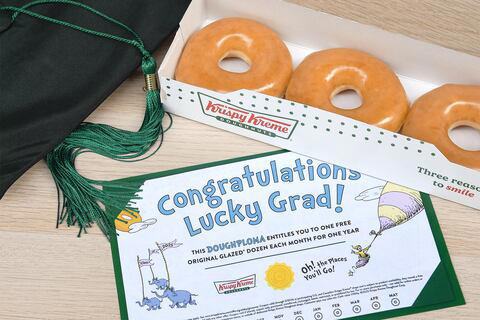 Krispy Kreme offering free doughnuts dough ploma to graduates on