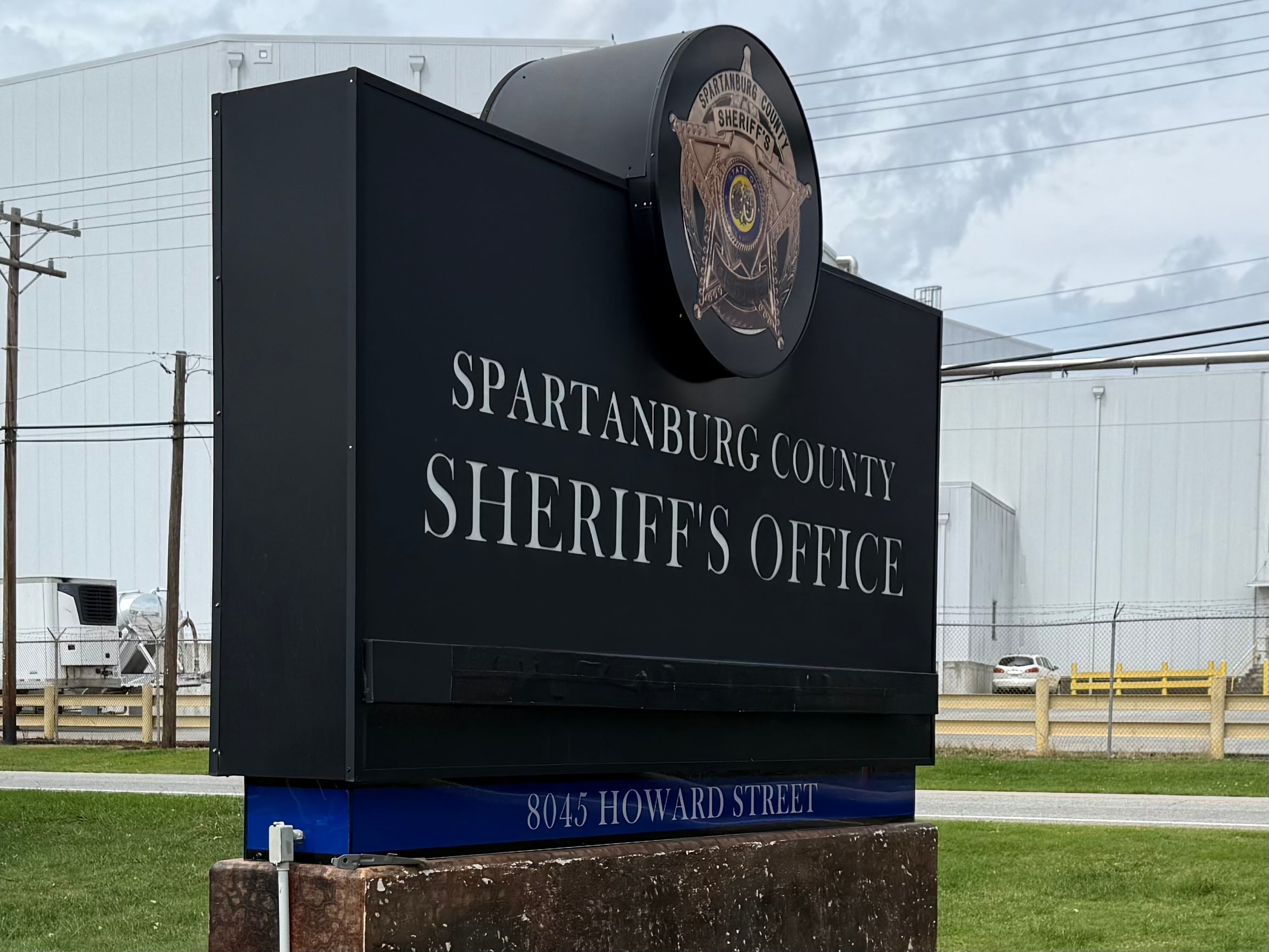 Chuck Wright’s name covered on Spartanburg County Sheriff’s Office sign