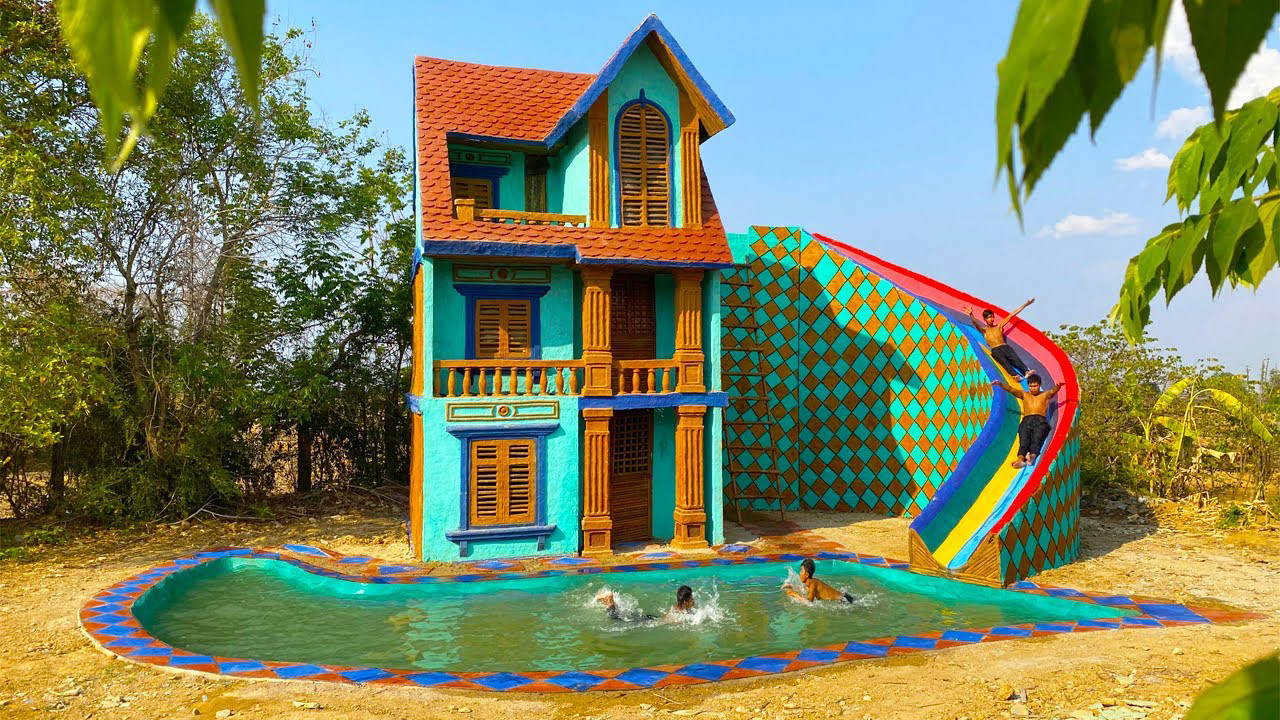Takes 100 Days to Build a Beautiful Tiny House a Swimming Pool And Takes 100 Days to Build a Beautiful Tiny House a Swimming Pool And