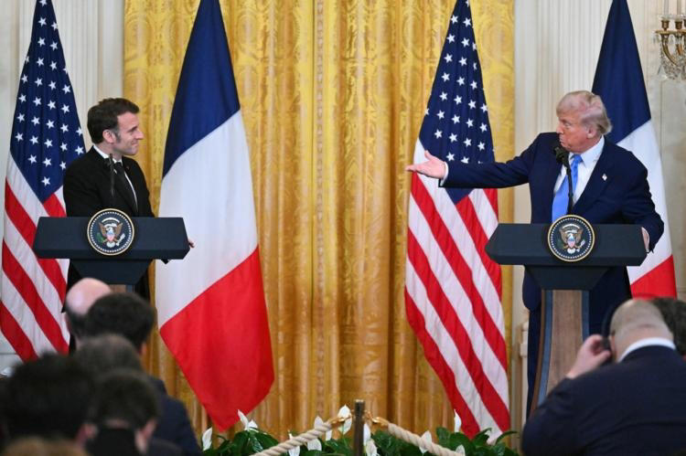 Emmanuel Macron et Donald Trump à la Maison Blanche, le 24 février 2025