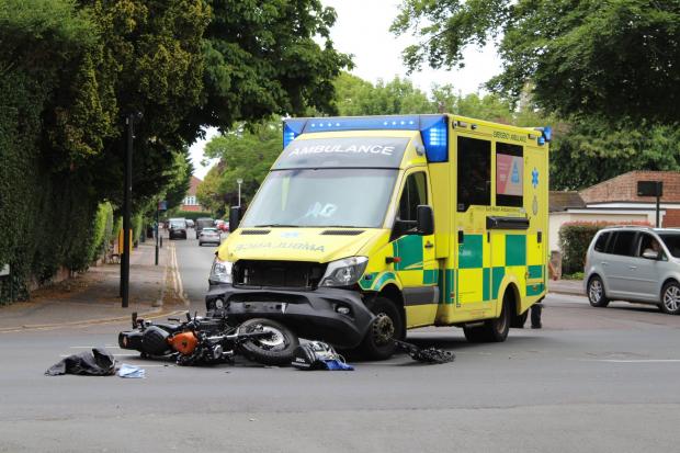 Motorcyclist Rushed To Hospital After Crash With Ambulance