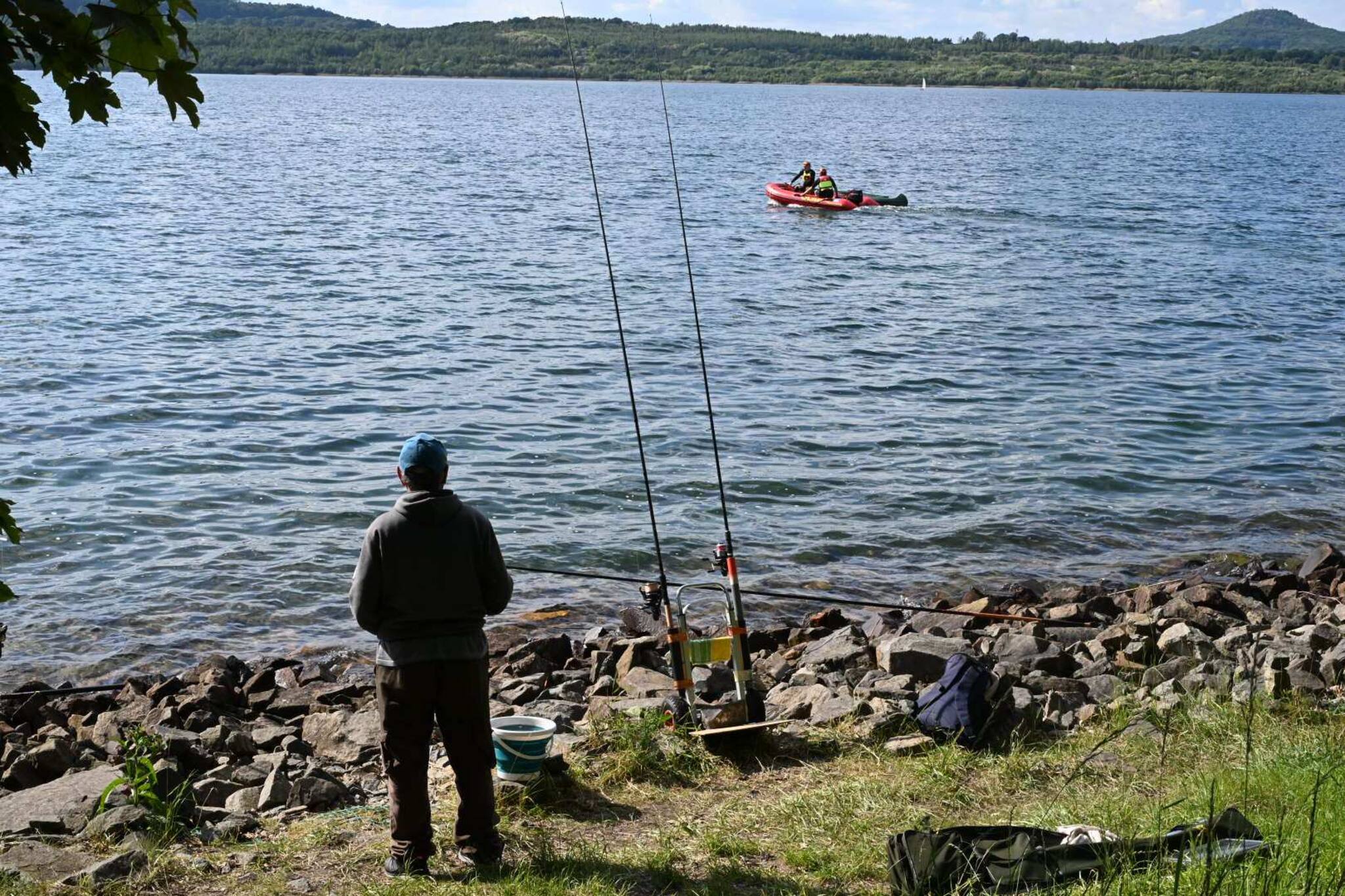 Berzdorfer See bei Görlitz Jugendliche kentern mit Kanu