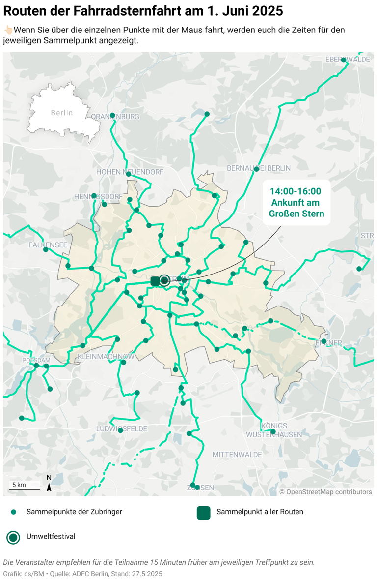 Sternfahrt in Berlin Was Radfahrer und Autofahrer wissen müssen