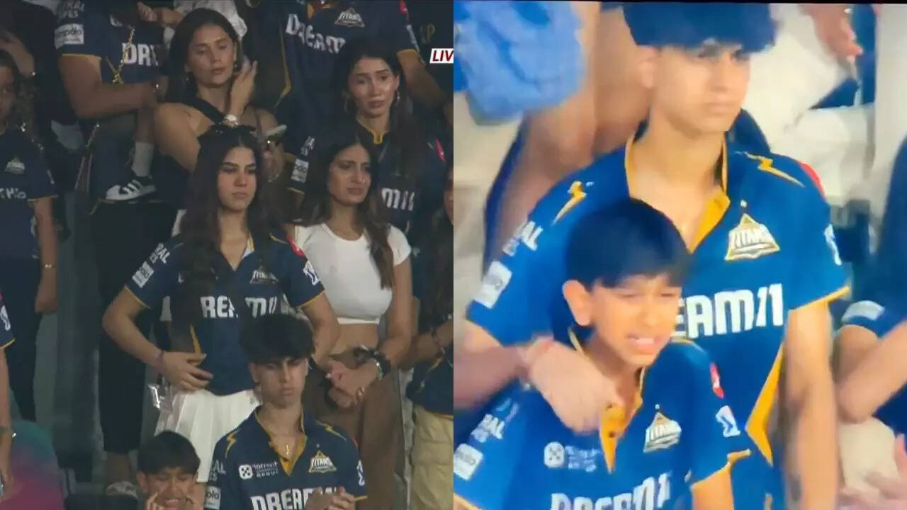 Watch: Ashish Nehra's son, Shubman Gill's sister reduced to tears after Gujarat Titans lose Eliminator to Mumbai Indians