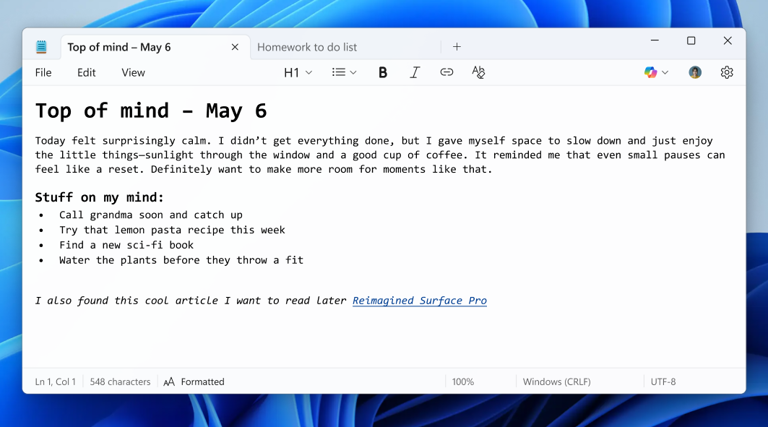 Microsoft's Notepad Is Finally Getting Rich Text Formatting