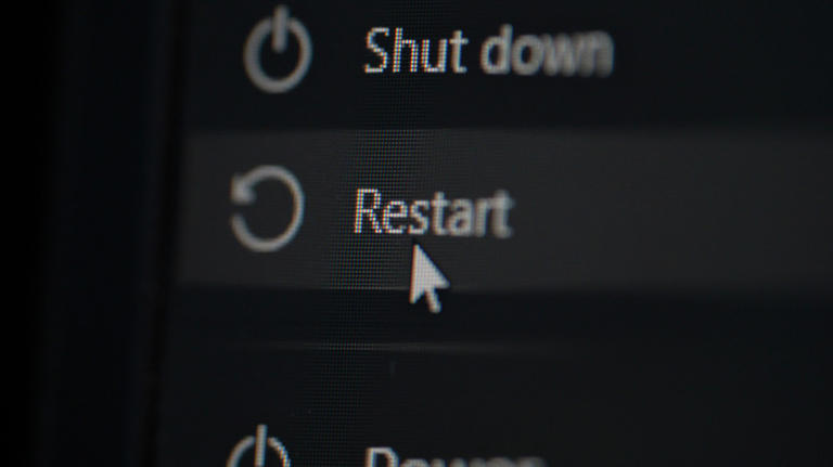 Restart button on Windows PC