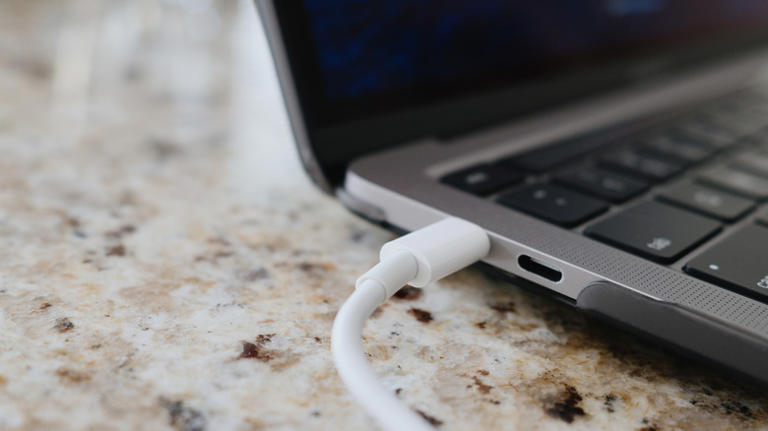 Cable in MacBook USB-C port